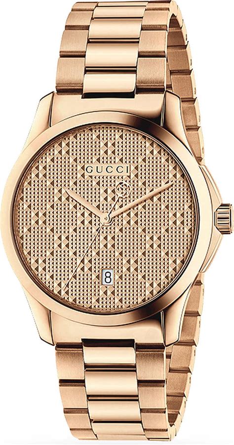 gucci mens watch rose gold|gucci gold bangle watches ladies.